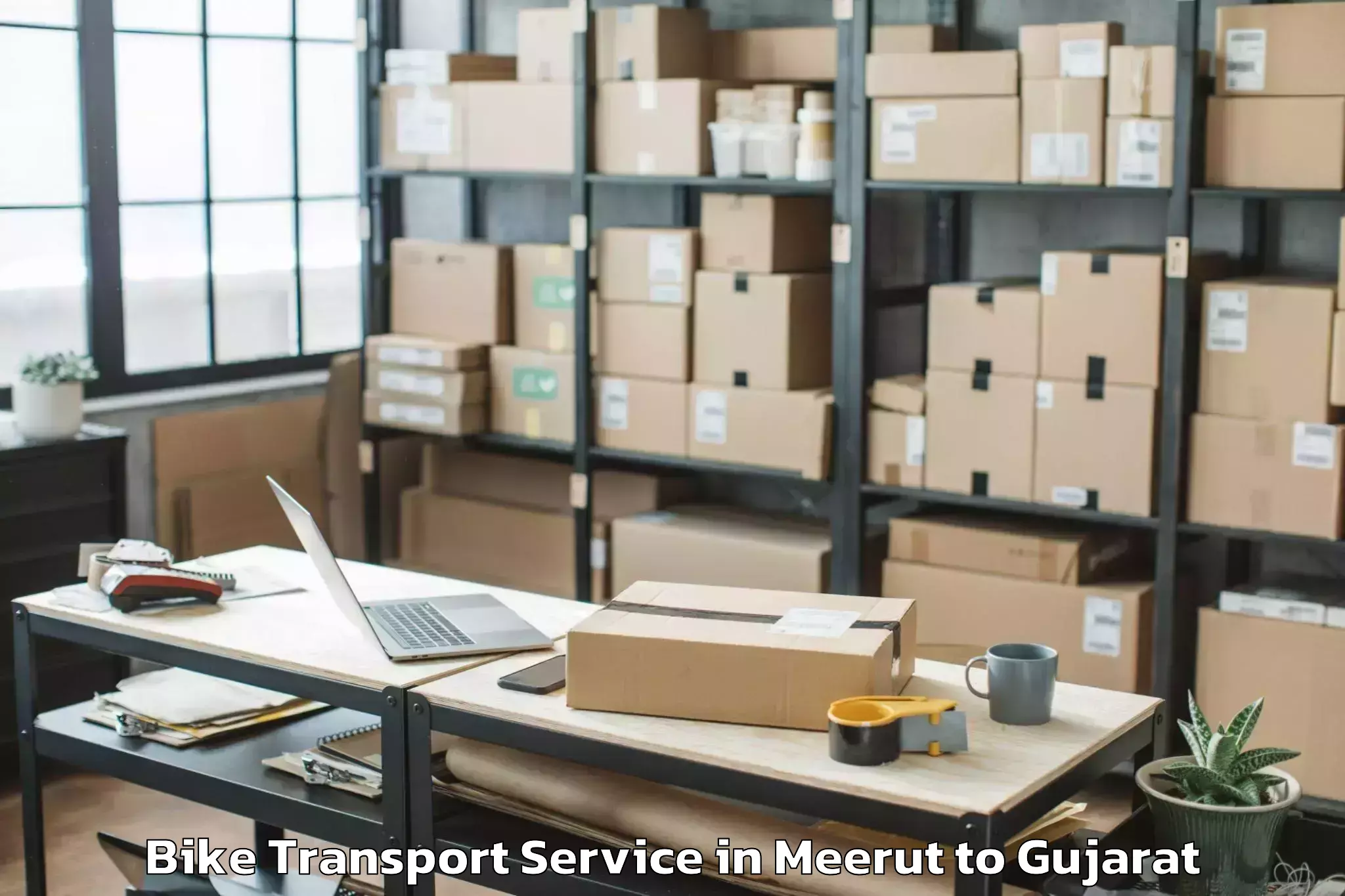 Expert Meerut to Dahod Bike Transport